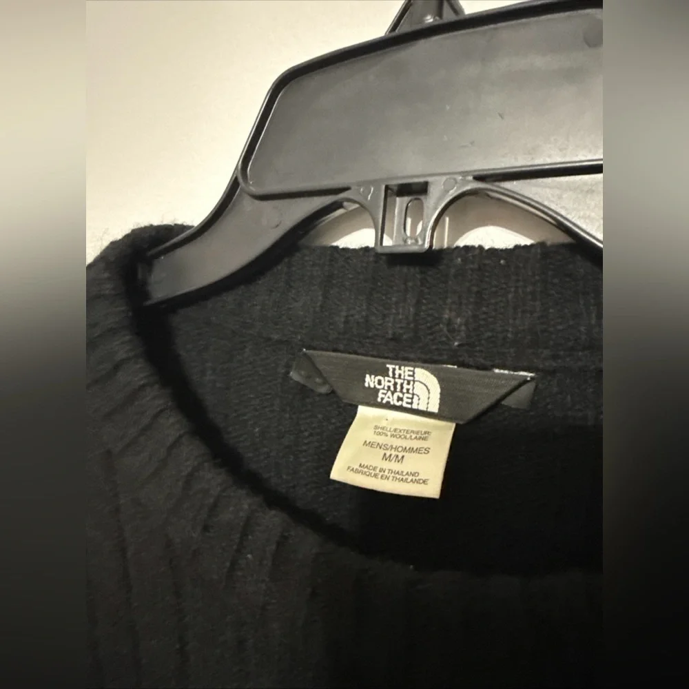 The North Face Men's Classic Black Crewneck 100% Wool Sweater